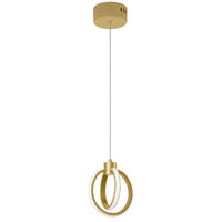 Dainolite Parson LED Pendant 14w Aged Brass Finish White Silicone Diffuser Lamp
