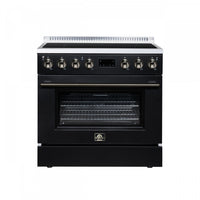 Forno Torino 36 Inch Black Induction Range, 5.36 cu.ft - FFSIN0936-36BLK Electric Range 