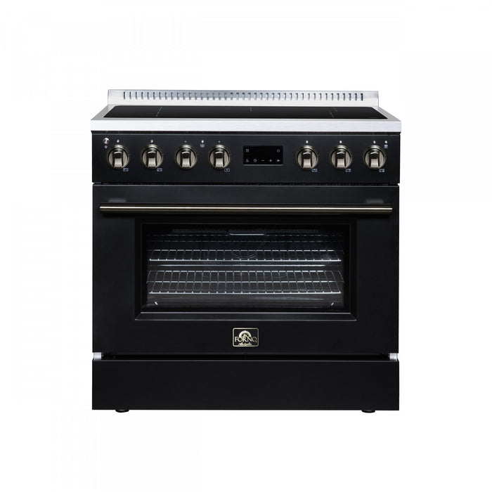 Forno Torino 36 Inch Black Induction Range, 5.36 cu.ft - FFSIN0936-36BLK Electric Range
