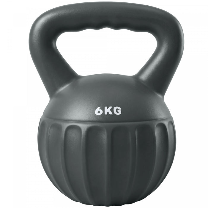 Soozier Kettlebell, 13 lbs Kettle Bell with Non-Slip Handle for Home Gym, Weight Lifting and Strength Training, Grey