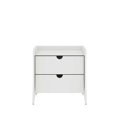 Coney Mid-Century Modern 20" Nightstand in White (2-Drawer) | Table de nuit Coney style mid-century moderne 20" en blanc (2 tiroirs)