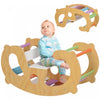 Qaba Climbing Toy For Toddlers, 2 In 1 Wooden Rainbow Climbing Arch Ladder Baby Rocker, Children Indoor Play Gym Montessori Climbing Learning Playset Playground For 18-48 Months