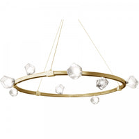Dainolite Pearlene 12 Light Chandelier Aged Brass Clear Glass Lamp
