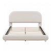 Sophie Teddy Fleece Upholstered Platform Bed with Soft Fabric and Sturdy Frame,Queen Size,Beige Queen Bed