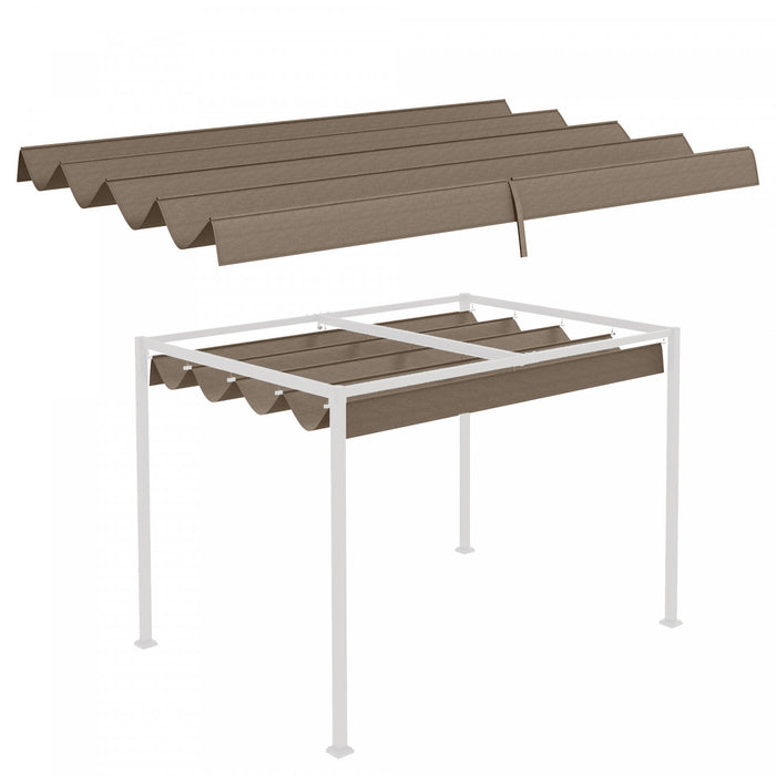 Outsunny Retractable Pergola Roof, Sun Shade Cover For 9.8' X 7.1' Pergola