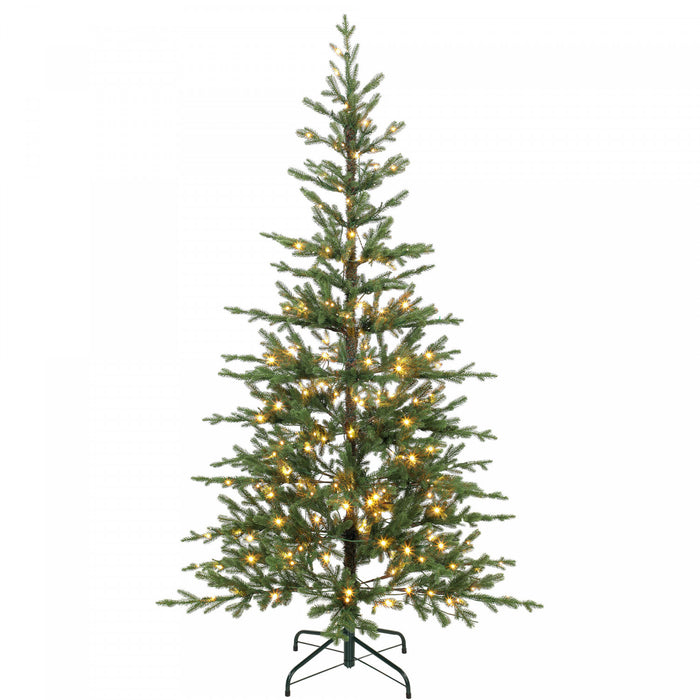 HOMCOM 6ft Prelit Sparse Christmas Tree with Downswept Hinges, Green