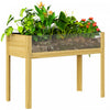 Outsunny Wooden Planter Box Outdoor Raised Planter, 43.3\" x 19.7\" x 31.5\"