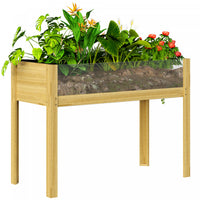 Outsunny Wooden Planter Box Outdoor Raised Planter, 43.3