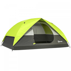Outsunny 3-4 Person Pop Up Camping Tent, Waterproof Dome Tent