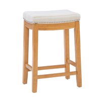 Claridge Linen-Look Fabric Backless Counter-Height Stool - Rustic Stripe