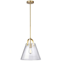 Dainolite Polly 1 Light Pendant Medium Aged Brass Finish Clear Glass Lamp