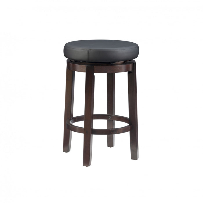 Maya Faux Leather Counter-Height Stool - Black