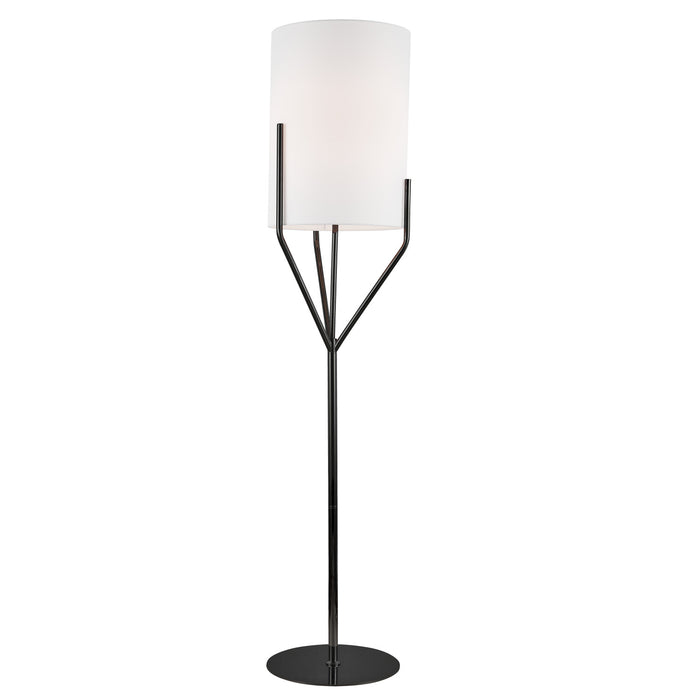 Dainolite Khloe 1 Light Floor Lamp Matte Black White Shade