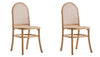 Manhattan Comfort Set Of 2 Paragon Dining Chairs - Natural & Cane