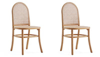 Manhattan Comfort Set Of 2 Paragon Dining Chairs - Natural & Cane