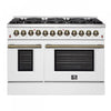 Forno Galiano 48" White Dual Fual Range, 6.58 cu. ft. double ovens- FFSGS6156-48WHT | Cuisiniere a double combustible Galiano 48 po, blanche, 6,58 pi³ double four - FFSGS6156-48WHT