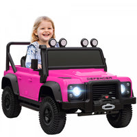 Qaba Land Rover Licensed Electric Car For Kids, 12v 7ah Battery Powered Ride On Truck With Remote Control, Spring Suspension, 3 Speeds Electric Vehicle For Age 3-5, Pink