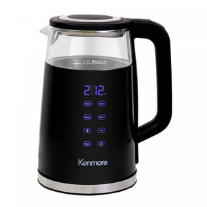 Kenmore Double Wall Glass Digital Touch Screen 1.7 L Kettle Black - KKTKDB 1.7 L