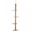Pawhut 90\"- 102\" Floor To Ceiling Cat Tree, 3 Tier Cat Tower Tall Cat Tree Pet Activity Center For Indoor Use, Light Brown
