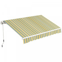 Outsunny 10' X 8' Retractable Awning With LED Lights, Uv40+, Yellow/grey