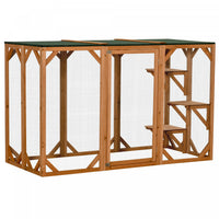 Pawhut Cat Cage Indoor Catio Outdoor Cat Enclosure Pet House Small Animal Hutch For Rabbit, Kitten, 