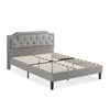 Kellen Upholstered Platform Bed with Headboard in Light Grey - King Size | Kellen lit plateforme rembourré avec tête de lit gris pâle - Très grand
