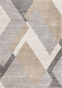 Maverick White Beige Grey Modern Plush Area Rug - 7'10