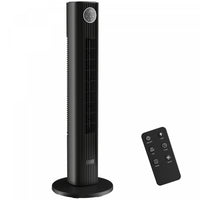 HOMCOM 28dB Tower Fan for Bedroom, 26 ft/s Velocity Standing Fan, Black
