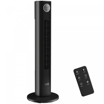 HOMCOM 28dB Tower Fan for Bedroom, 26 ft/s Velocity Standing Fan, Black