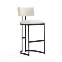 Juno Contemporary Modern Metal Barstool in Ivory 