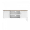 Landen Modern 47\" Metal Storage Cabinet in White Armoire