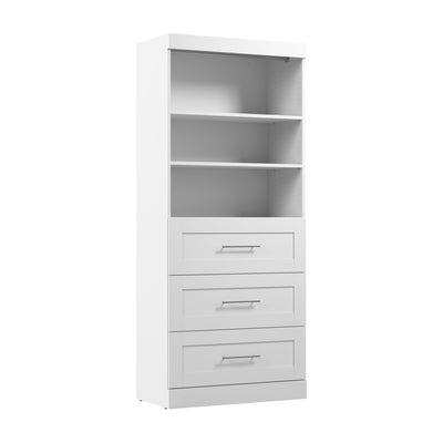 Bestar Pur 36 W Closet Organizer with Drawers - White|Organisateur de garde-robe Pur de Bestar de 36 po (L) avec tiroirs - blanc