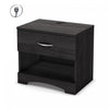 Step One 1-Drawer Nightstand with 4 USB port Gray Oak - South Shore