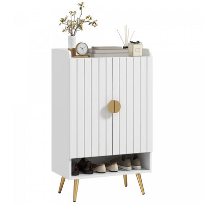 HOMCOM Narrow Shoe Cabinet for Entryway Shoe Storage Cabinet with Storage