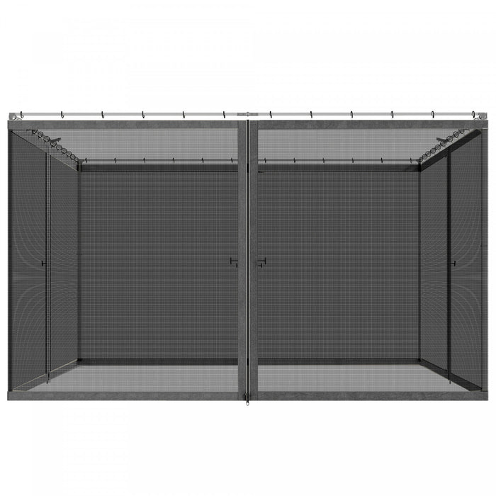 Outsunny 13' x 13' Gazebo Replacement Mosquito Netting, Dark Grey
