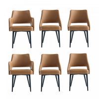 Tremont Modern 6-Piece Dining Chair Set in Saddle