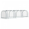 Outsunny 11.5' X 3' X 2.5' Portable Mini Tunnel Greenhouse With 3 Zipped Doors, Portable Small Green House, Easy Assembly, Clear