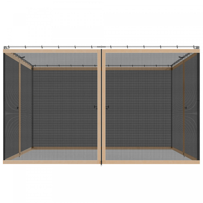 Outsunny 12' x 12' Gazebo Replacement Mosquito Netting Screen Walls, Beige
