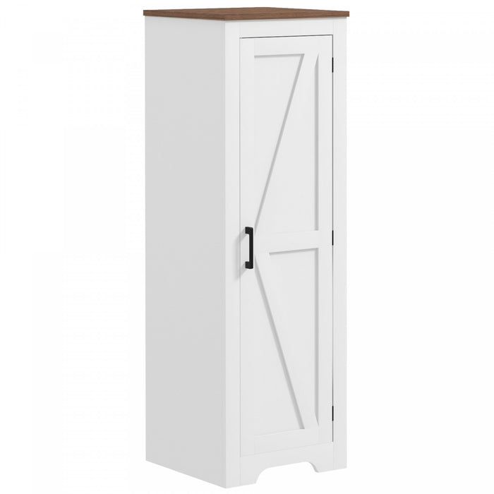 HOMCOM Farmhouse Storage Cabinet with Adjustable Shelf for Living Room