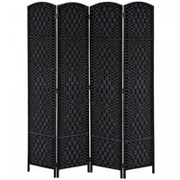 Homcom Double Hinged Woven Wicker Room Divider And Privacy Screens