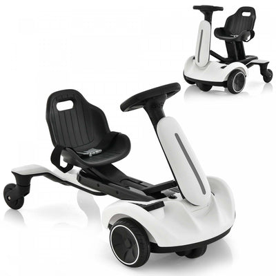 Costway 6v Kids Ride On Drift Car Electric Drifting Go Kart For Kids With 360° Spin White