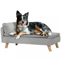 Pawhut Dog Sofa, Dog Couch With Pillow, Pet Beds For Medium Dogs With Removable And Washable Cover,