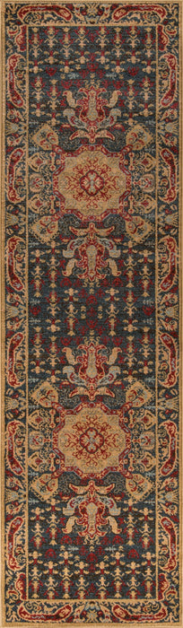 Sofia Traditional 2'3\" x 7'6\" Runner Rug in Blue Indoor Area Rug