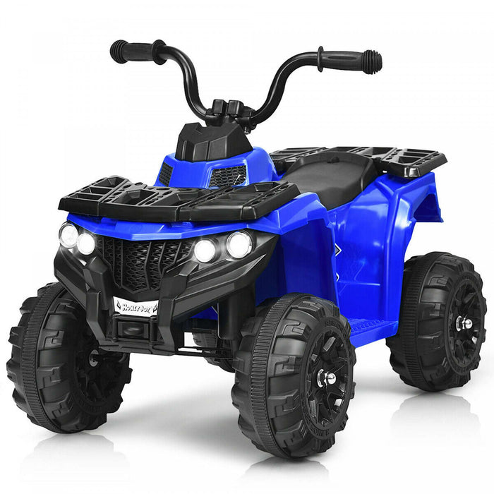 6v Battery Powered Kids Ride On Atv 4-wheeler Quad W/ Mp3 & Led Headlight Blue