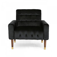 Lucas Modern Accent Seating Arm Chair With Tufted Back,polyester Upholstery,black Accent Chair