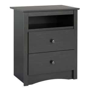 Jade 2-Drawer Nightstand - Washed Black