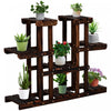 Outsunny 4-tier Plant Stand, Wooden Carbonized Plant Shelf, Flower Pot Holder Display Rack For Indoor Outdoor Patio Garden