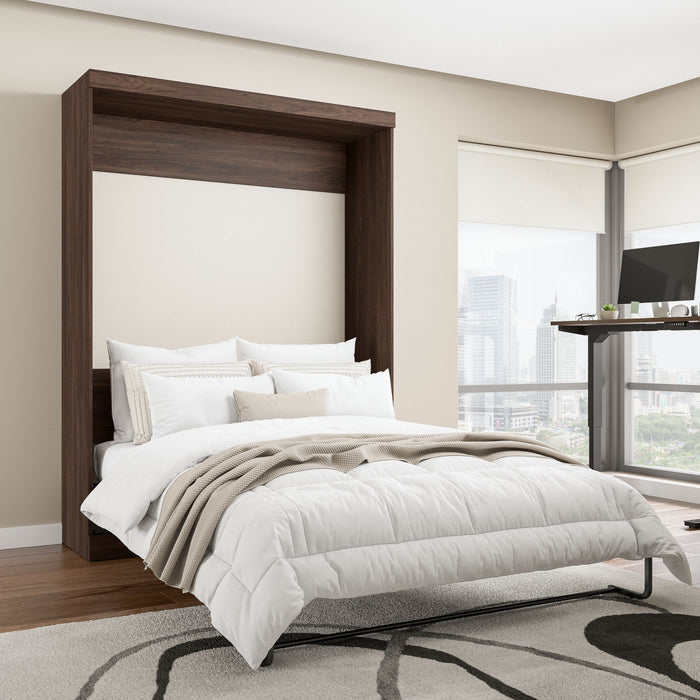 Bestar Pur 65\" Queen Murphy Bed - Black Walnut