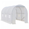 Outsunny 11.5x6.6x6.6ft Walk-in Tunnel Greenhouse Portable Garden Plant Growing Warm House With Door And Ventilation Window White