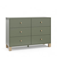 Storkcraft California 6 Drawer Dresser - Olive/Driftwood